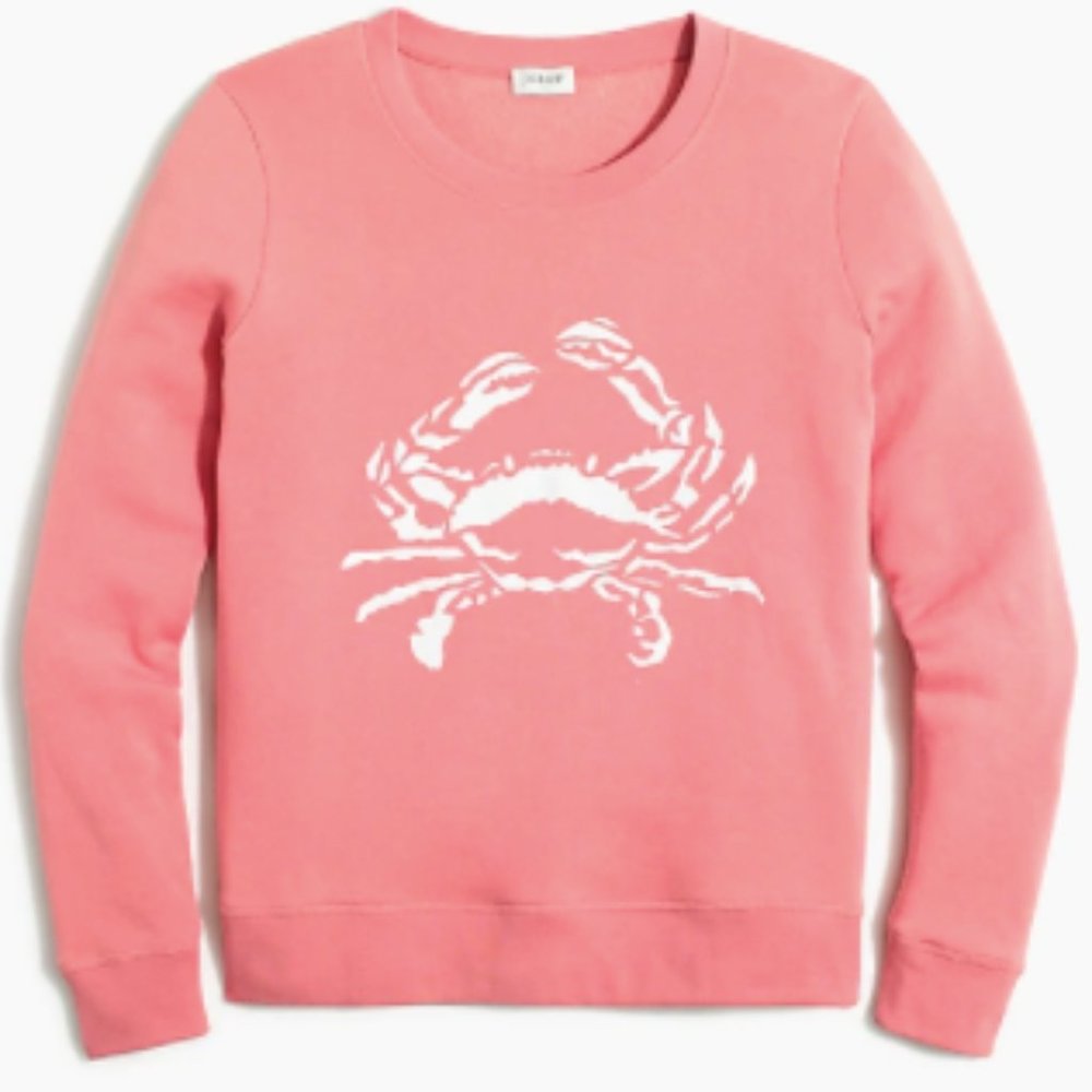 NWT J. Crew Factory Logo Crab Sweatshirt - Pink